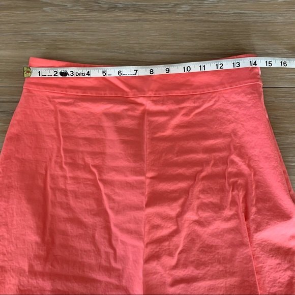ANN TAYLOR FACTORY A LINE MODEST MIDI SKIRT PEACH CORAL SIZE 2 - Picture 8 of 9